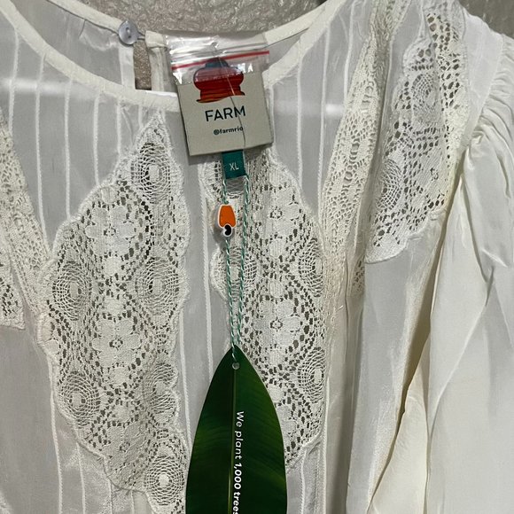 NWT Farm Rio Off White Lace Blouse - Picture 3 of 9